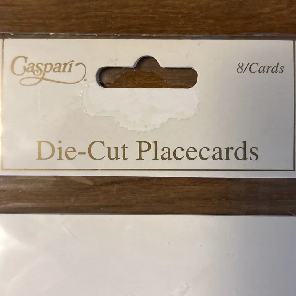 Pack Of 8 Caspari Die-Cut Place Cards Apple  w/ Gold Trim